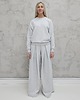 komplety damskie Sarai wygodny komplet bluza i szerokie spodnie z zakładkami gray melange