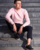 bluzy męskie Różowa bluza męska z bawełny M