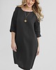 sukienki midi damskie Lniana Sukienka PEONY DEEP BLACK