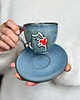 filiżanki Filiżanka Kotełek z serduszkiem Ceramiczna Morska 220ml