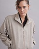 kurtki damskie 100% wełniana Kurtka bomber Aspen look melanżowy beż z wąskim rękawem
