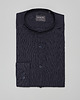 koszule męskie Lniana koszula lentane ze stójką 00478 długi rękaw granatowy slim fit