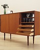 komody Highboard tekowy z barkiem, Dania, lata 60.