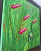obrazy Kwietna Łąka Obraz Olej Żaba Kwiaty 40x40 Natura Zieleń Róż Trawa