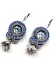 kolczyki soutache Sutaszowe kolczyki SIDI BOU SAID z kwiatami