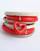 bransoletki skórzane Bransoletka - Czerwone serce - rzemienie