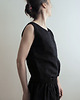 topy damskie Top lniany 100%, czarny