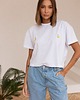 t-shirt damskie T-shirt Crop-Voila Biały Cytryny
