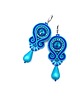 kolczyki soutache Kolczyki sutasz niebieskie chabrowo turkusowe Cleo z dużą łezką