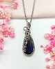 wisiory Naszyjnik Labradoryt stal chirurgiczna wisiorek handmade