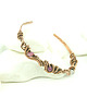 bransoletki wire wrapping Miedziana bransoleta mankietowa z rubinem