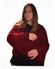 kardigany damskie Sweter narzutka na szydełku "Burgundowe Święta"