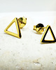 kolczyki pozłacane SREBRNE LUB ZŁOTE  kolczyki trójkąty,  sztyfty  trójkąt