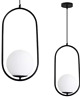 lampy wiszące Lampa wisząca zwis żyrandol lampa na sufit czarna szkło kula LED E27