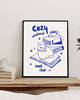 plakaty PLAKAT książki kot retro czytanie books prezent