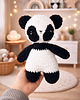 misie i maskotki Panda na szydełku