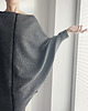 bluza bez kaptura damska Bluza oversize długi Nietoperz jasnoszary melanż pikowany