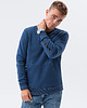 bluzy męskie Bluza męska z kieszenią zapinaną na zamek - jeansowa V6 B1349