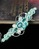 bransoletki soutache Idealna Bransoletka sutasz z kryształem turkusowo-ecru