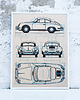 grafiki i ilustracje WYDRUK NA TEKTURZE 30X40 cm PORSCHE 356