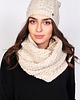 szale damskie Ciepły i stylowy komplet czapka + szalik, beż