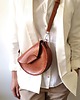 torby na ramię ROUND bag  półkole crossbody koniakowa skóra jucht
