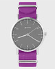 zegarki damskie Zegarek - Simple elegance, szary - amarant, nato