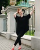 bluza bez kaptura damska Bluza damska tunika luźna asymetryczna czarna