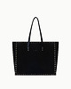torby na ramię Shopper "Night" czarna satynowa skóra, szer 40cm