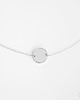 naszyjniki - inne Rhodium Plated Two Holes Round Tag Necklace