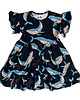 sukienki dla dziewczynki Sukienka z falbanami Granatowy Wieloryb
