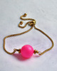 bransoletki złote Swarovski neon pearls : ONE : neon pink
