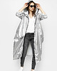 kurtki damskie Srebrna parka oversize Alla