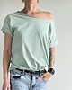 t-shirt damskie Szałwia Oversize Bez Nadruku