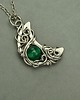 wisiory Wisiorek księżyc onyks zielony wire wrapping