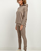legginsy Spodnie dresowe legginsy T382, cappuccino