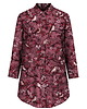 sukienki mini damskie Bordowa KOSZULA oversize/szmizjerka, autorski print kwiatowy 100% wiskoza