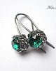 kolczyki wire wrapping Koronkowe-emerald