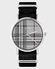 zegarki unisex Zegarek - Szkocka krata - czarny, nylonowy