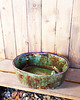 umywalki Umywalka ceramiczna, turkusowa owalna, zielona, nablatowa, niebieska
