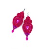 kolczyki soutache Kolczyki sutasz różowe "Verra" eleganckie wieczorowe z kryształkami
