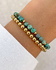 bransoletki z kamieni naturalnych Bransoletki na gumce - turkus afrykański z hematytem