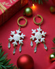 kolczyki z masy plastycznej Świąteczne kolczyki śnieżki handmade