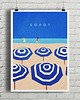 plakaty Plakat Sopot - plaża z parasolkami