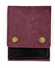 portfele damskie Fioletowo-czarny portfel skórzany ręcznie uszyty na karty.