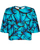 t-shirt damskie DR.CROW T-shirt Krótki CROP Motyle Blue