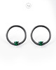 kolczyki srebrne Srebro z cyrkonią - kolczyki EMERALD oksydowane