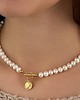 chokery Choker naszyjnik z naturalnych pereł, srebra 925 pozłacanego
