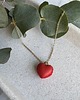 wisiory Naszyjnik czerwony makaronik serduszko