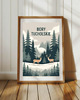 plakaty PLAKAT Bory Tucholskie las ilustracja jeleń